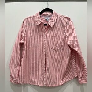 Croft & Barrow pink striped button up
